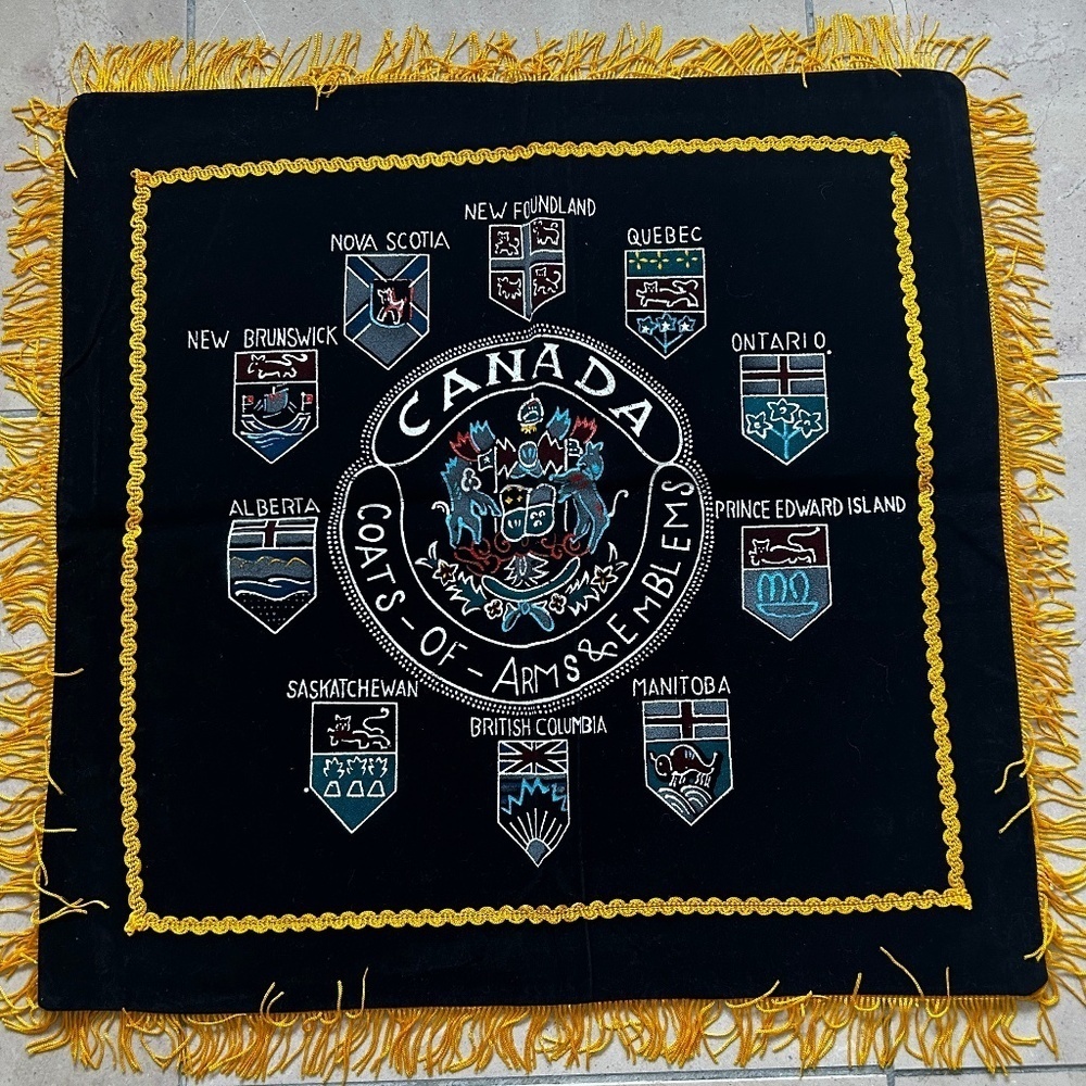 Canadian Provincial Coat of Arm Throw Pillow or Wall Tapestry sun room